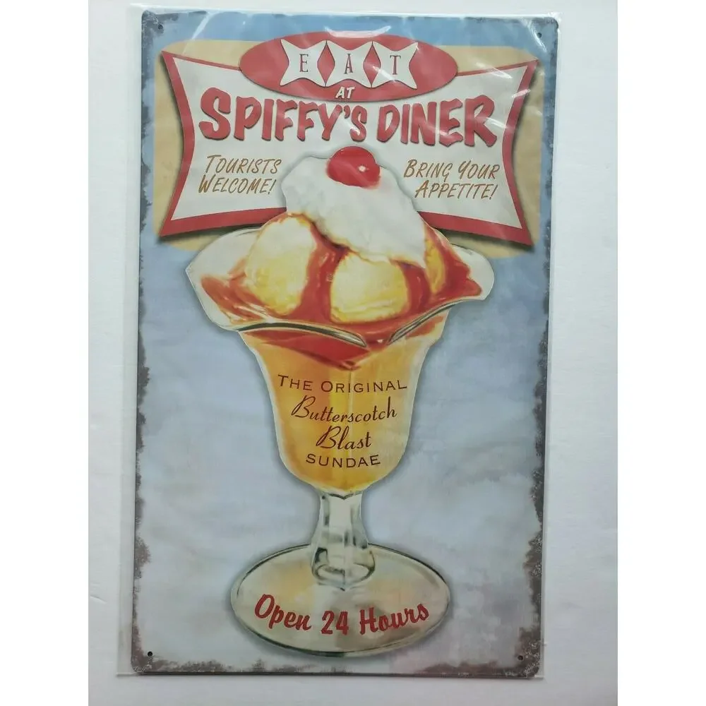 Eat‎ at Spiffy's Diner 16 x10 Ohio Wholesale Inc.Rustic Retro Metal Signs 27933